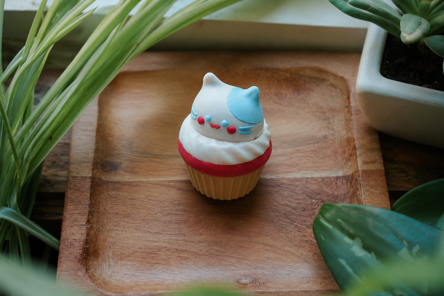 Cute Cat Cupcake Clicker – Handmade 3D Printed Sensory Desk Fidget