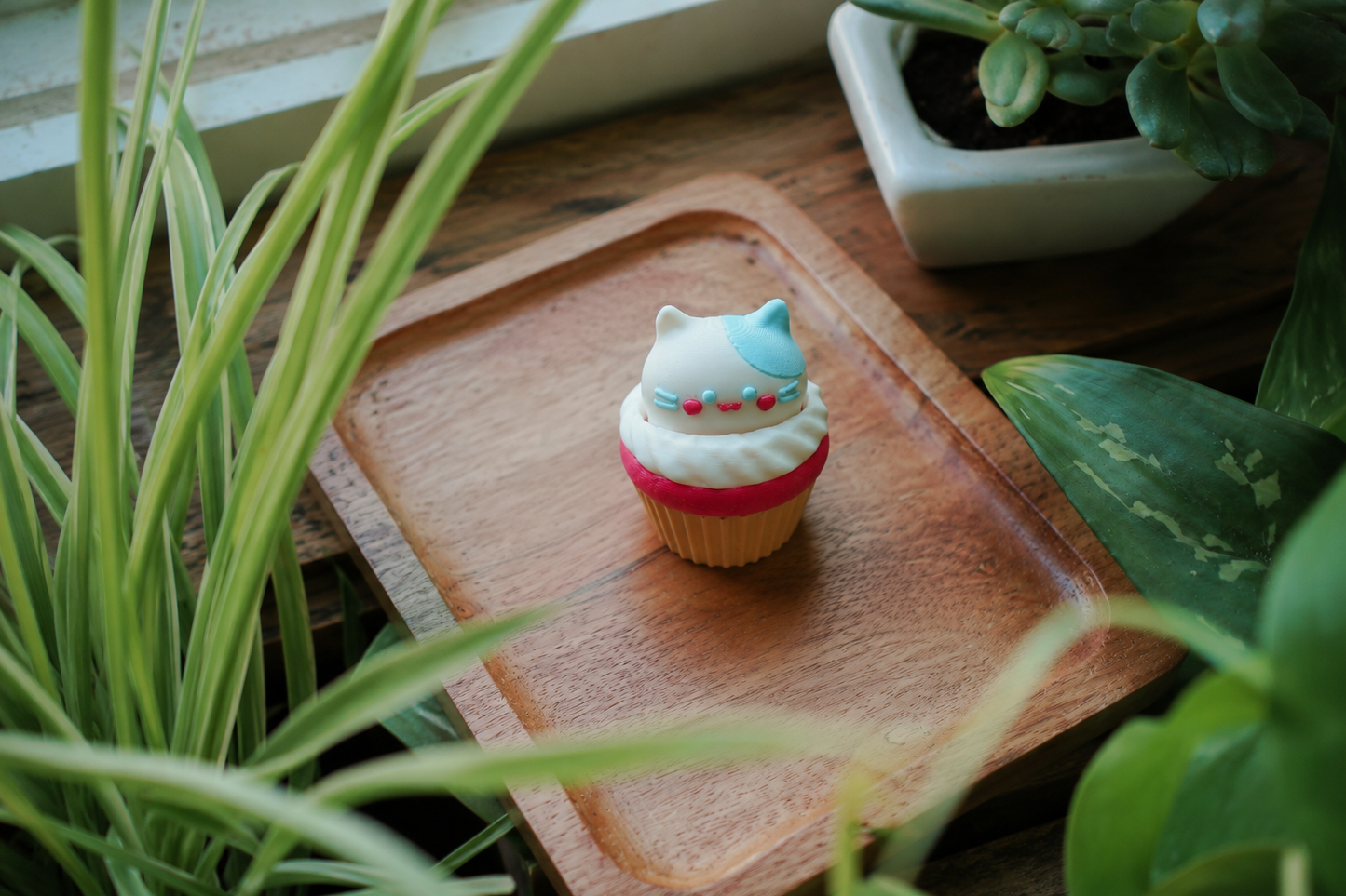 Cute Cat Cupcake Clicker – Handmade 3D Printed Sensory Desk Fidget