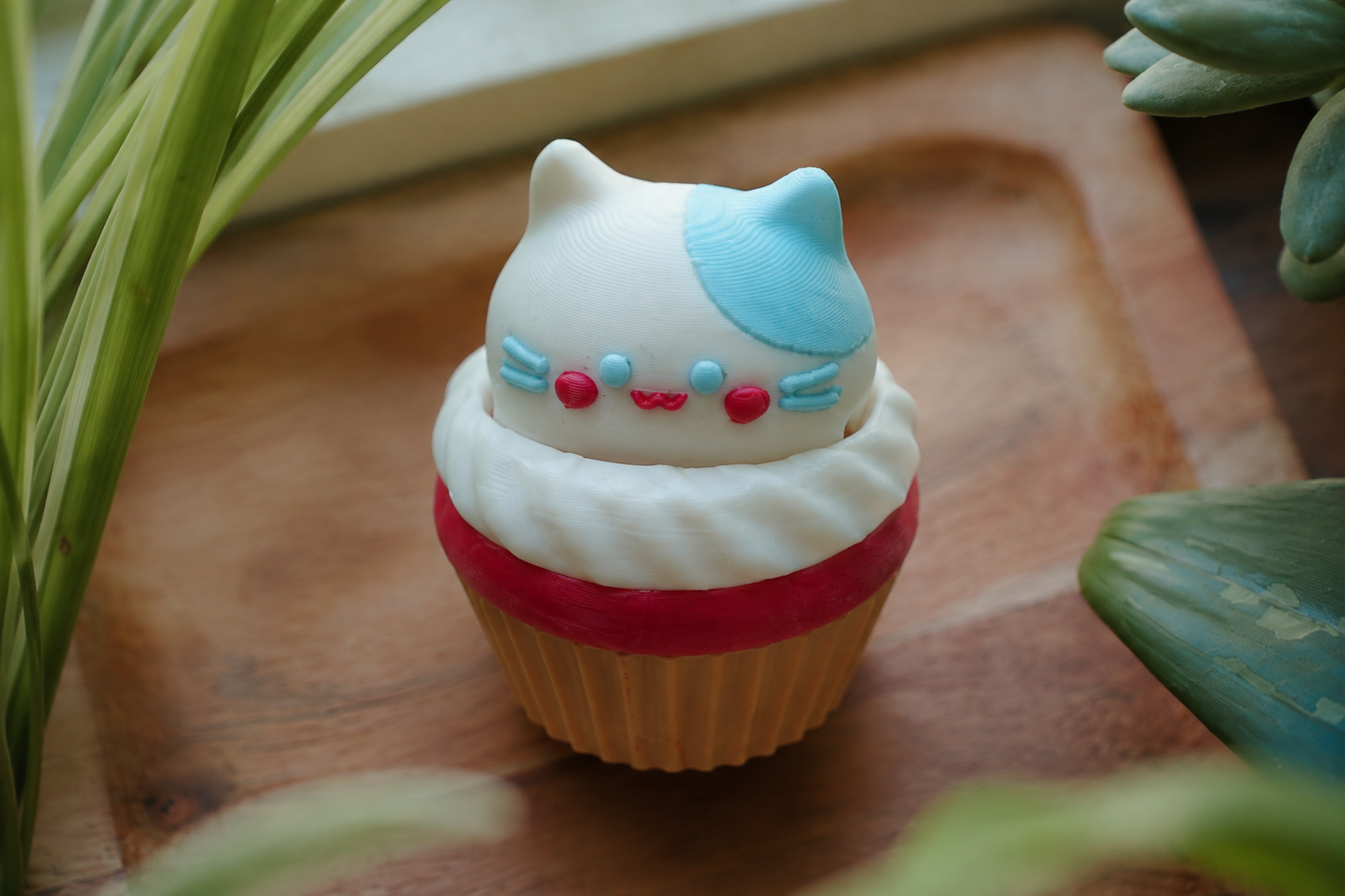 Cute Cat Cupcake Clicker – Handmade 3D Printed Sensory Desk Fidget
