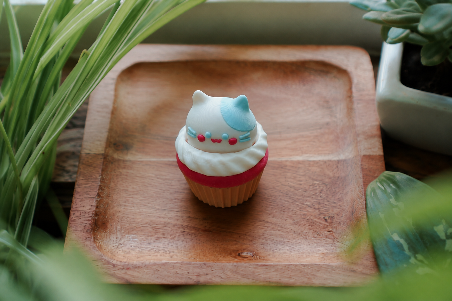 Cute Cat Cupcake Clicker – Handmade 3D Printed Sensory Desk Fidget