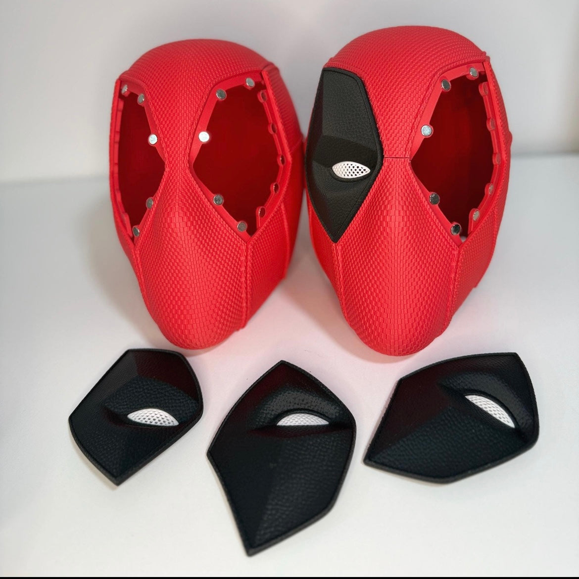 Deadpool helmets and removable eye panels